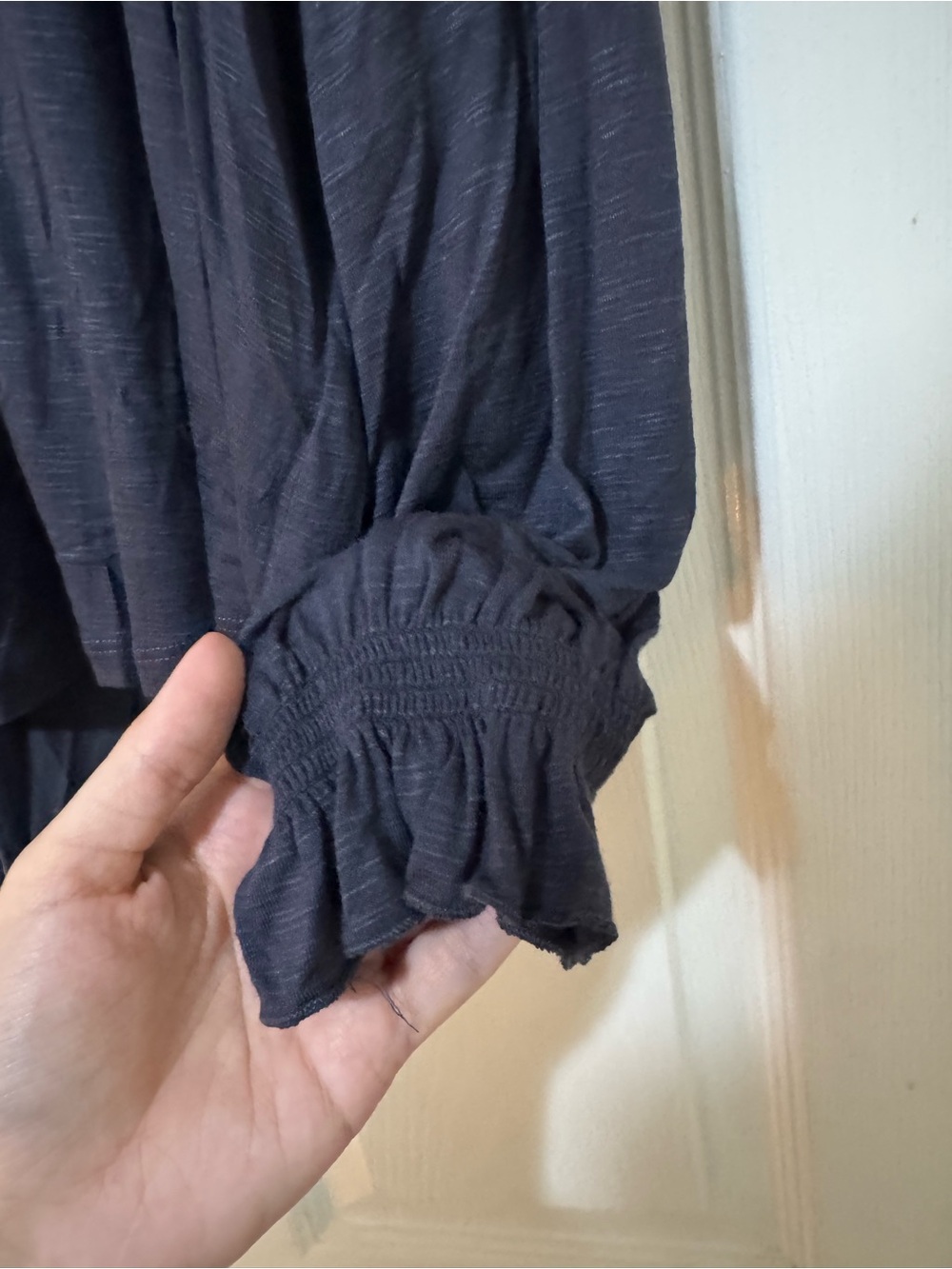 NWT Democracy Navy Blue Long Sleeve Blouse - Picture 3 of 5